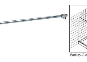 Chrome Wall-to-Glass Support Bar