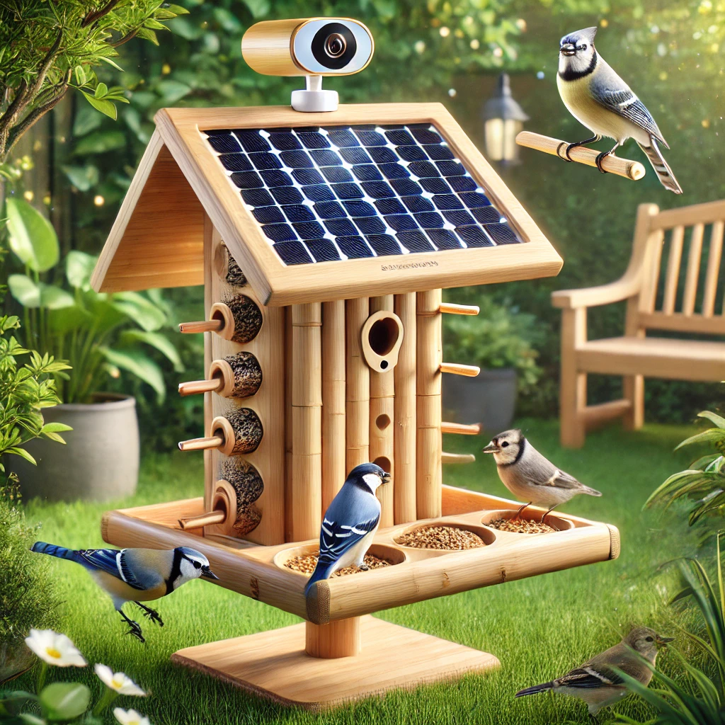 Solar-powered Bamboo Feeder: The Future of Sustainable Birdwatching